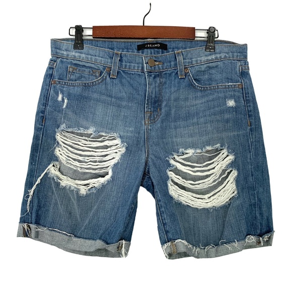 J Brand Nash Boyfriend Distressed Denim Shorts - Picture 4 of 10